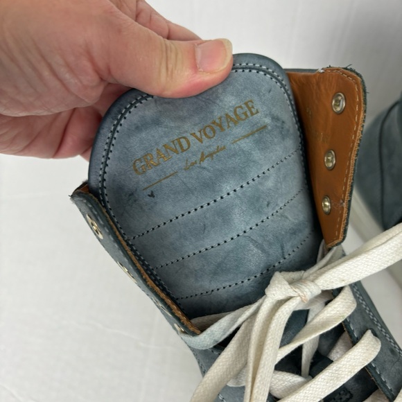 Grand Voyage/LA “Belmondo High”high-top sneakers in blue burnished Men’s 9.5 - Picture 5 of 16